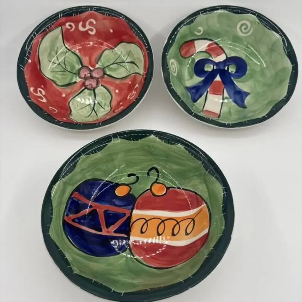 Holiday Bowls 3 Total Studio 33 Christmas 8.5